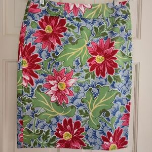 TALBOT'S FLORAL SKIRT POLISHED COTTON SIZE 2 PETITE - NWOT